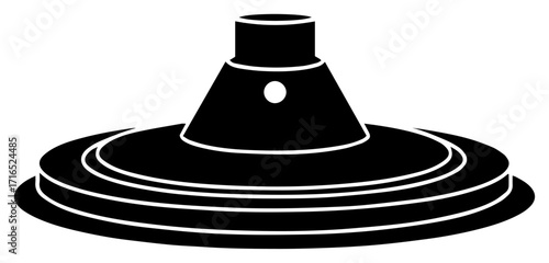 Military Anti Tank Land Mine Silhouette black shape vector laser cutting engraving monochrome print