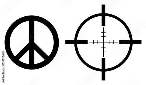 Peace Symbol and a Sniper Scope Crosshair Icons