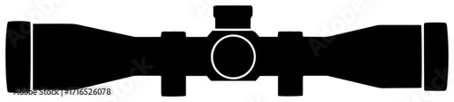 Tactical Riflescope Optic Silhouette Icon black shape vector laser cutting engraving monochrome print