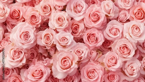 Pink roses background, pastel colors, close-up, soft lighting, romantic atmosphere, delicate texture of petals, delicate pink tones, elegant style, natural beauty, delicate details.