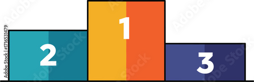 Vector illustration of a sports podium for first second and third place winners
