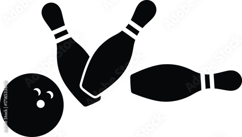 Bowling ball and pins vector illustration sport game icon scalable eps