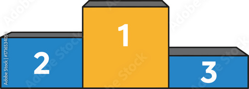Vector podium illustration for first second third place winners sports competition achievement