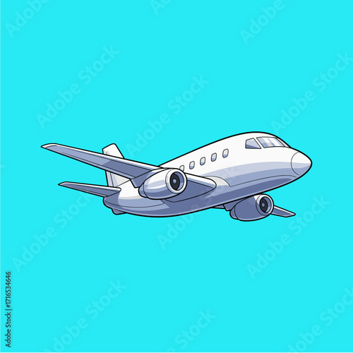 An aeroplane, Passenger plane icon logo flat vector design