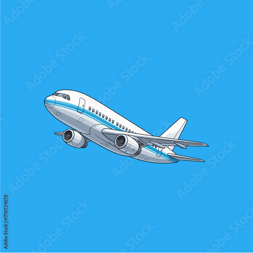 An aeroplane, Passenger plane icon logo flat vector design