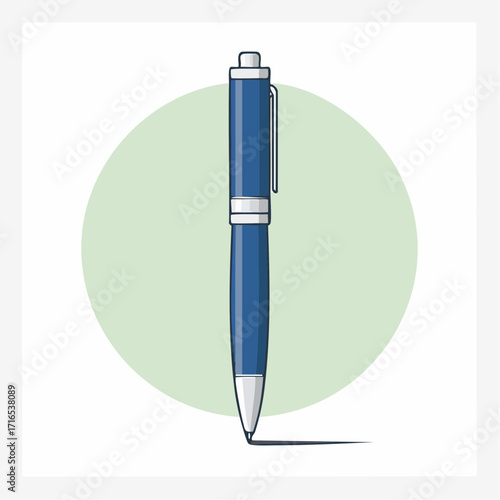 Clean Writing Pen Flat Vector Icon
