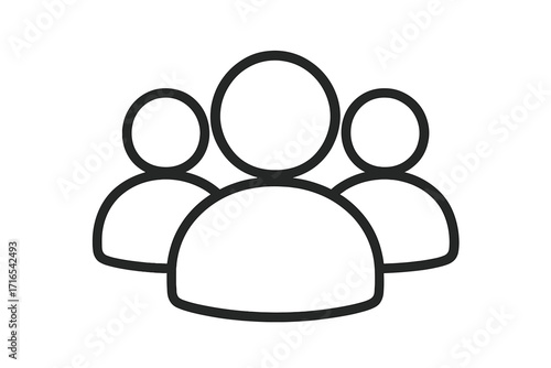 People group icon vector. Teamwork, community, and social network symbol. Business leadership and user profiles. Abstract person silhouette for collaboration and society design.