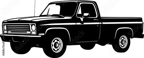 Vector illustration of the pickup truck silhouette
