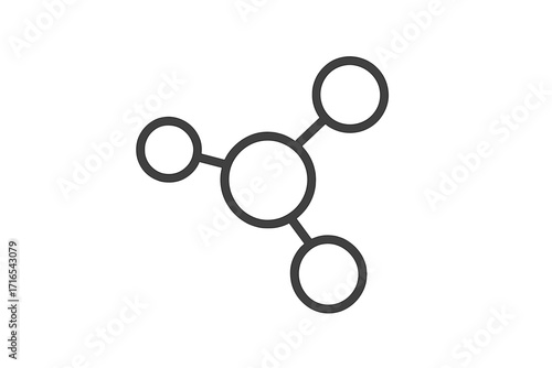 Single line molecule icon high quality vector design element for websites internet shops online books editable stroke trendy flat style isolated illustration