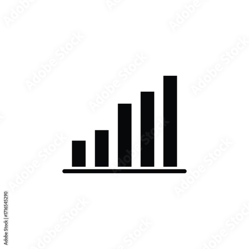 A minimalist black and white icon depicting a bar graph with increasing height, symbolizing growth or progress. Free Download A minimalist black and white icon depicting a bar graph with increasing height, symbolizing growth or progress. - GFXLoad