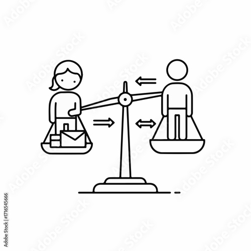 Balancing work and personal life on a scale