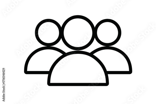 Group of people line icon. Vector symbol for teamwork, community, social network, and users. Graphic for business collaboration, leadership, partnership, and family union.