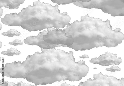 Tableau sur toile Fluffy thoughts adrift in grayscale, drawn from the margins of a quiet day