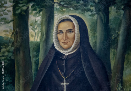 Painting (19th century) of Saint Rose Philippine Duchesne. Saint of the Roman Catholic Church.