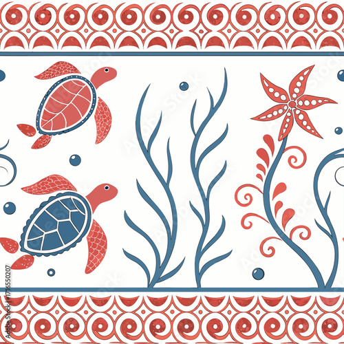 Abstract seamless pattern design featuring Italian pattern motifs, Italian pattern