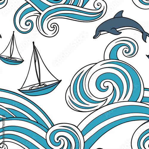 Abstract seamless pattern design featuring Italian pattern motifs, Italian pattern