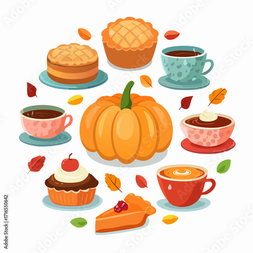 Seasonal Drink and Dessert Vector Pack