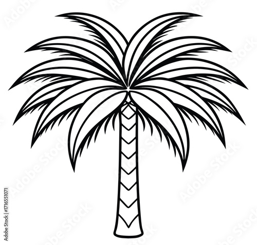 Tropical palm tree silhouette vector on beach background