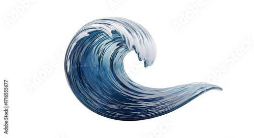 Fototapeta Naklejka Na Ścianę i Meble -  Dynamic ocean wave with swirling foam isolated on transparent background