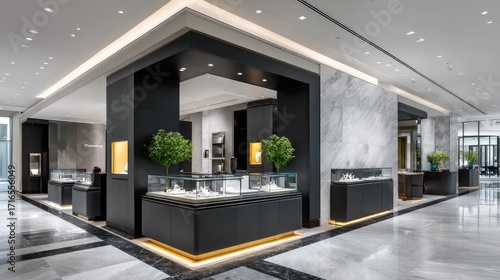Modern jewelry boutique interior design