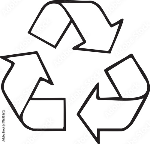 Simple Outline Three Arrows Forming A Circle Cycle Symbol Graphic Element