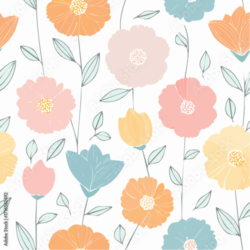 Elegant Floral Illustration Vector Texture