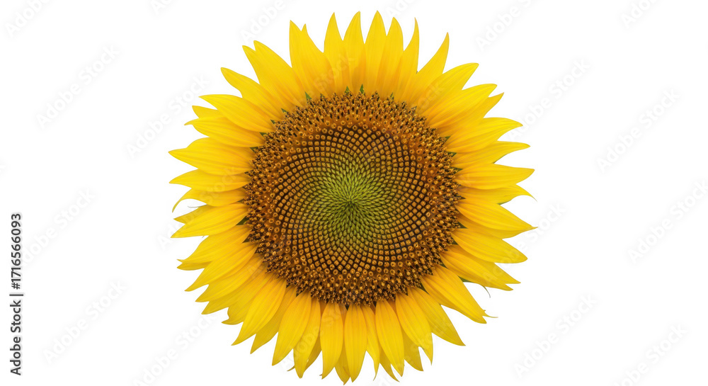 Fototapeta premium Vibrant sunflower bloom showcasing its golden petals against a stark black background