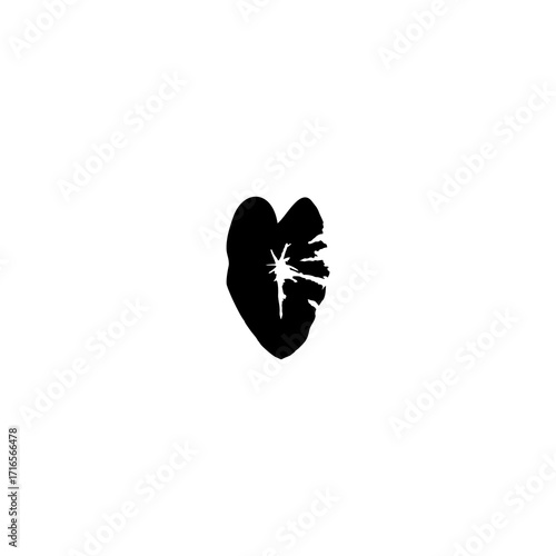 silhouette of taro leaf in black