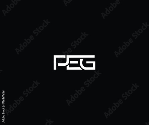 letter peg modern clean minimal logo