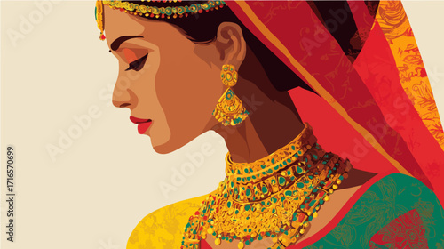 Indian women in golden jewellery