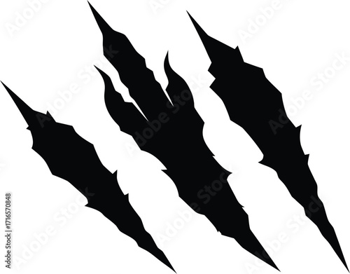 monster claw scratch marks silhouette vector illustration
