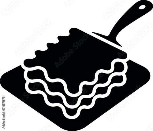 Simple lasagna slice silhouette graphic