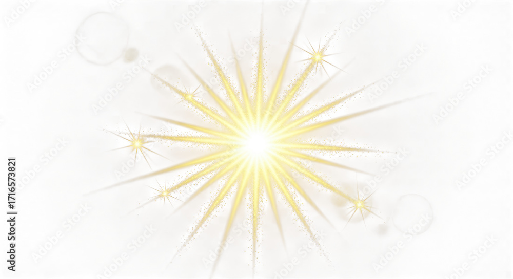 Obraz premium Bright yellow starburst illuminates the darkness with radiant light rays