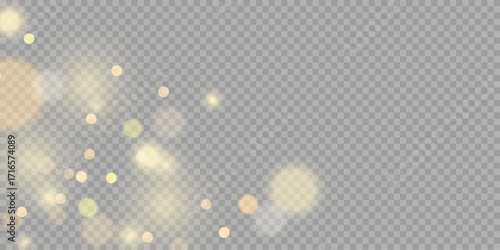 Bright Golden Sparkle and Glitter Bokeh Lights Overlay for Luxury Holiday Celebration Design