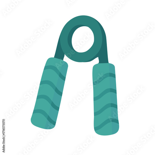 Vector illustration of hand grip strengthener fitness tool with handles in flat cartoon doodle style.