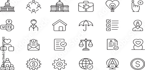  legal icons, business icons, law, finance, corporate, line art, vector, compliance, justice, agreement, contract, attorney, scale, gavel, office, building, document, policy, vector illustration icon 