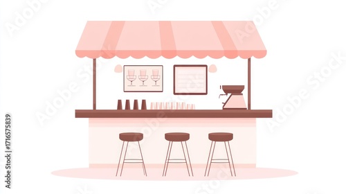 Simple outdoor cafe bar illustration