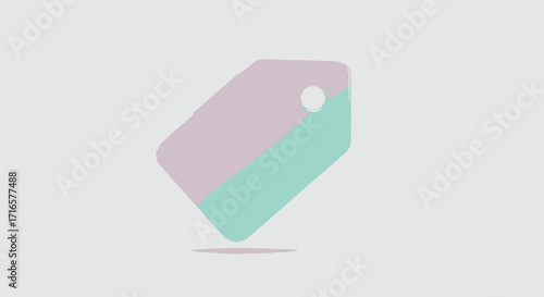 Pastel price tag icon with a hole for a string.