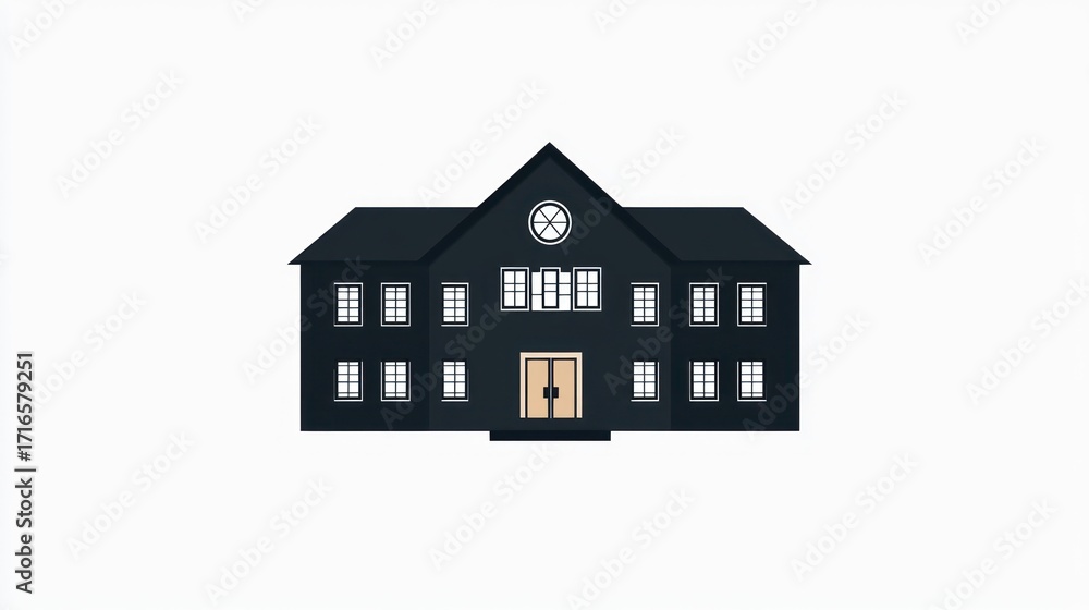 Fototapeta premium Simple school building illustration