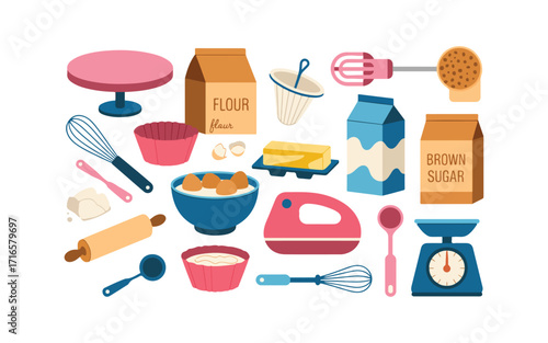 Kitchen appliance line icon set. essential cooking and baking tools outline collection