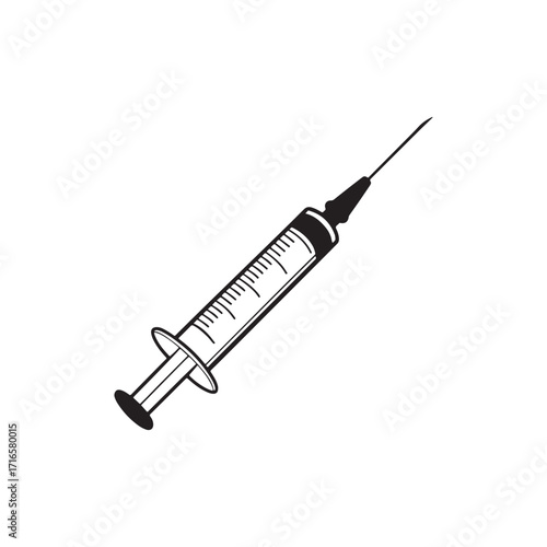 3D illustration of Symbol Syringe Black isolated on white background
