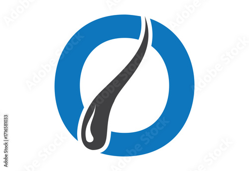 Intel latter O with hair treatment logo design concept