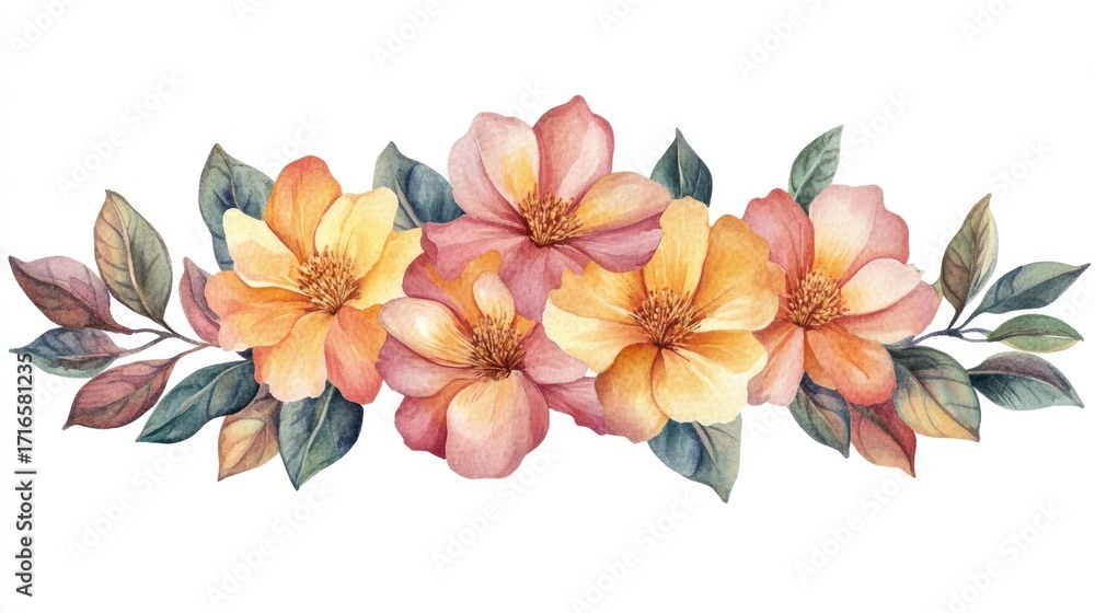 Naklejka premium Floral arrangement watercolor design