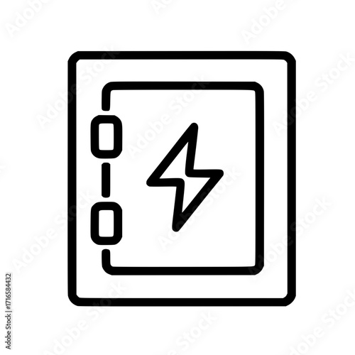 Electrical Panel Box with Lightning Bolt Outline Icon
