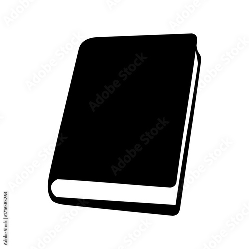 Solid black book with white pages, illustration, educational material object