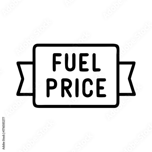 Fuel price board display, minimalistic style, black and white, copy space