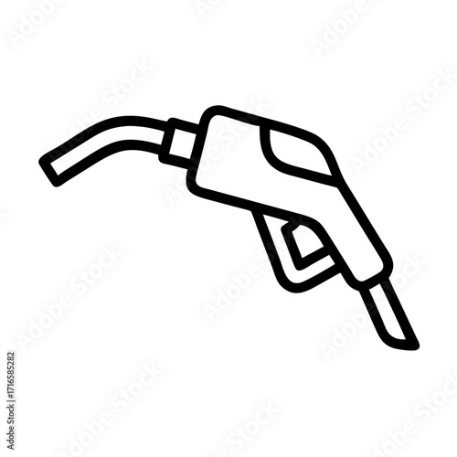Fuel nozzle close-up, minimalistic style, black and white, copy space