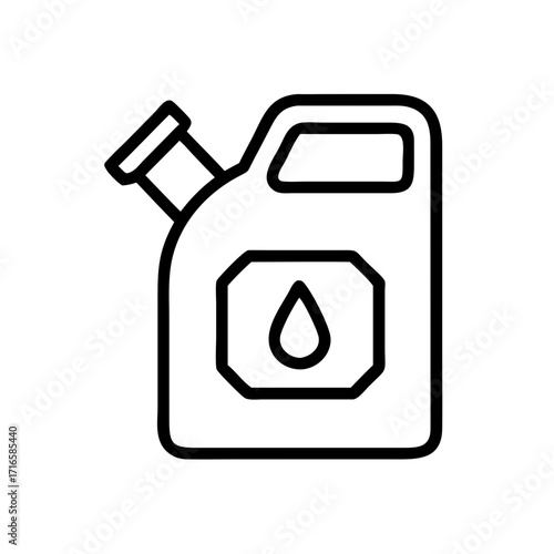 Fuel canister simple icon, minimalistic style, black and white, copy space