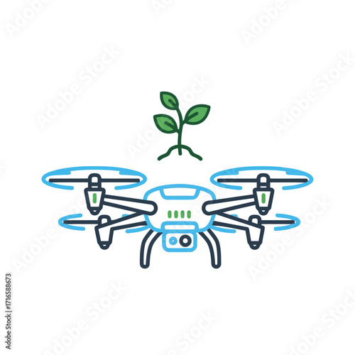 Agricultural Drone Monitoring Plant Growth with Precision Technology for Sustainable Farming and Crop Optimization
