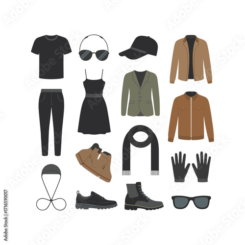 Modern casual fashion outfits for men and women stylish clothing and accessories collection